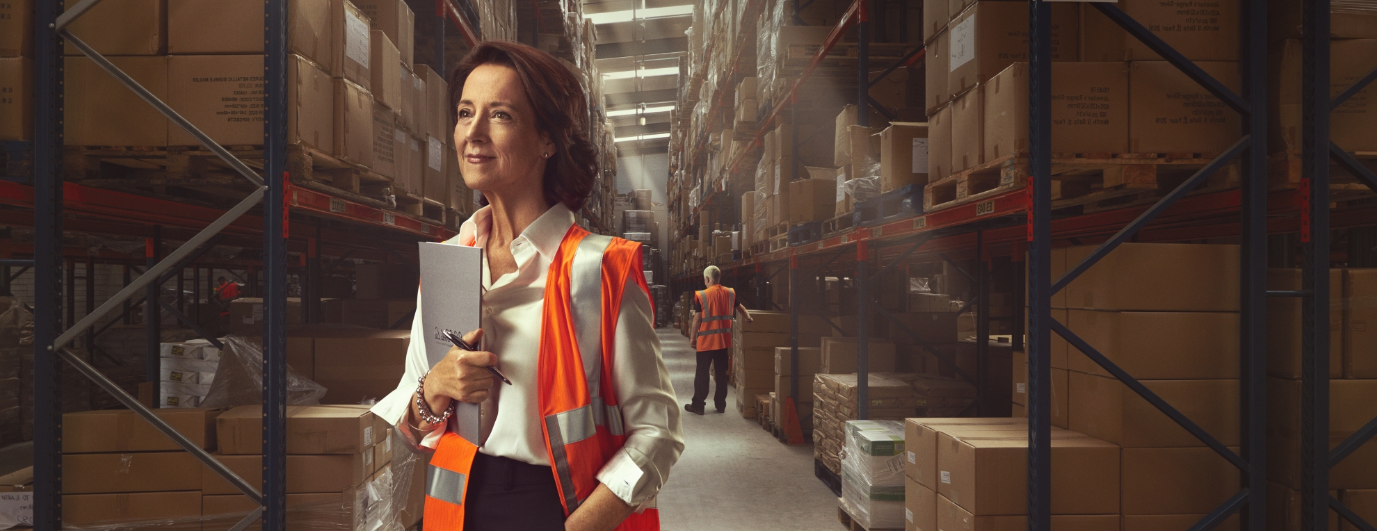Woman holding clipboard