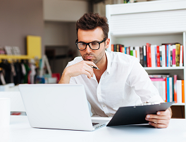 Man working at laptop