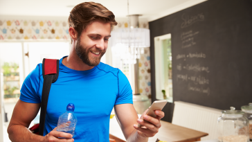 Man holding mobile phone